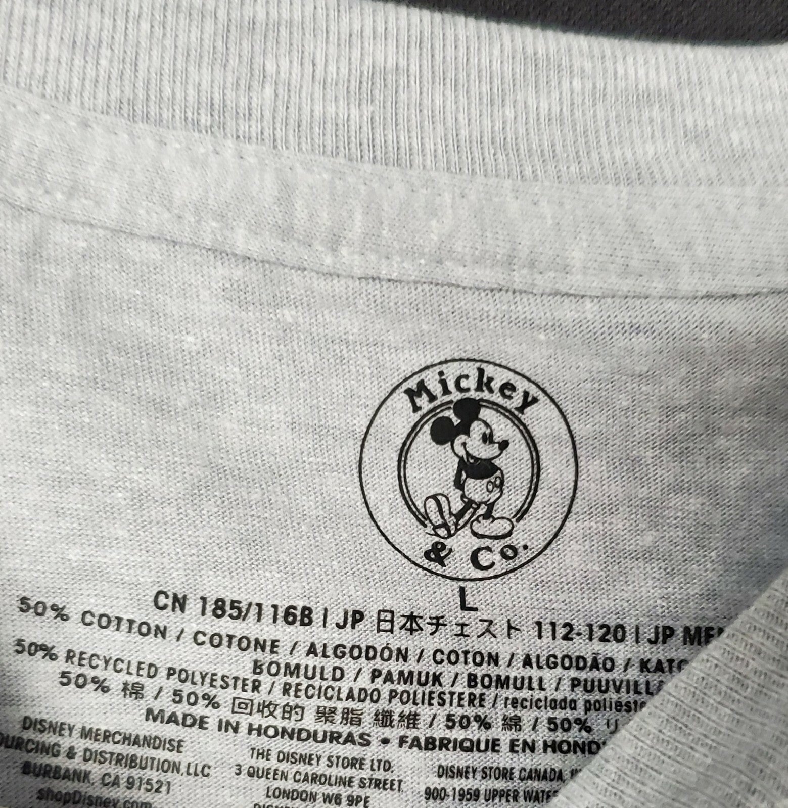 Large Disney Mickey & Co. Retro Grey Gray Shirt Donald Goofy Pluto