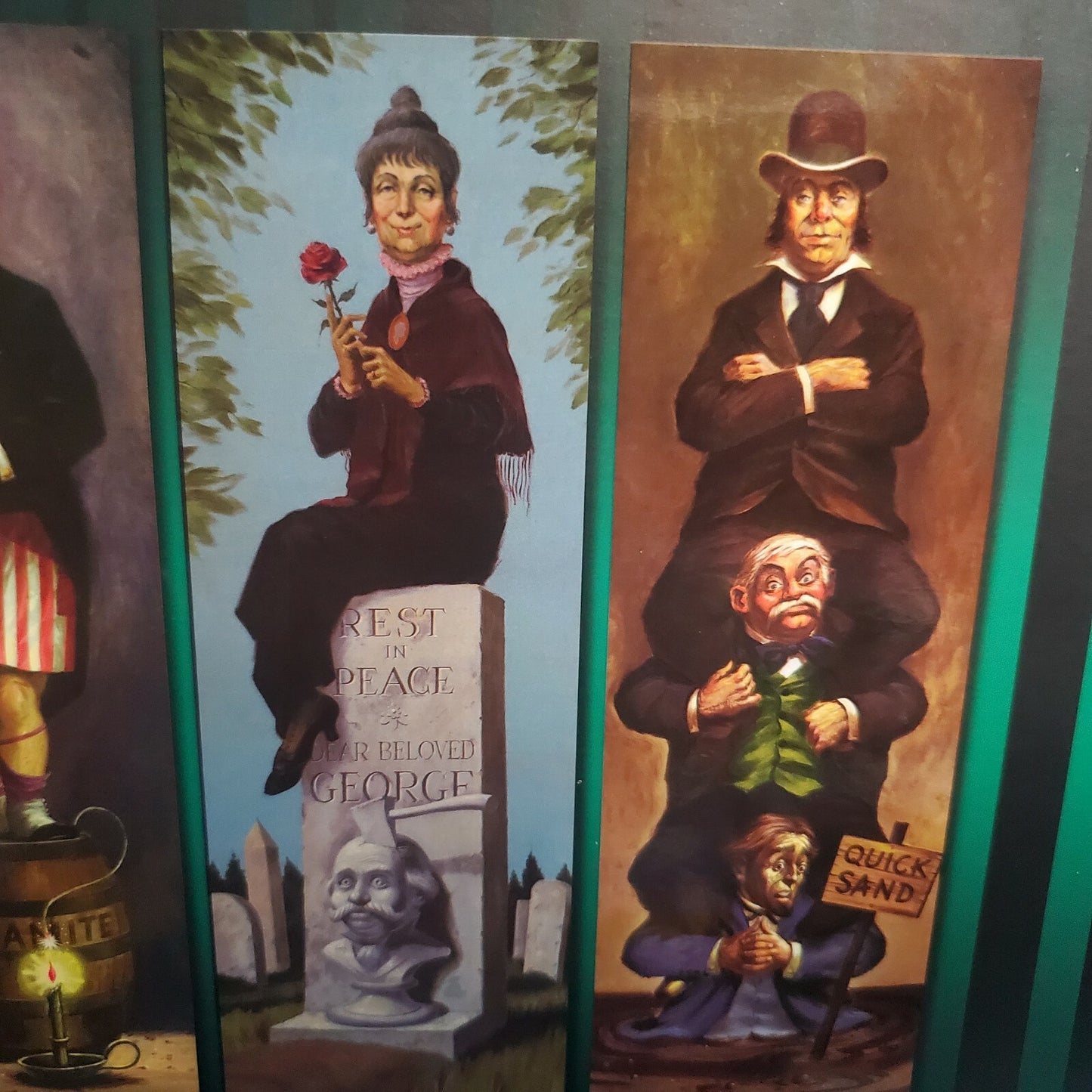 Disney World Parks The Haunted Mansion 4 Puzzle Set Stretching Room Portraits
