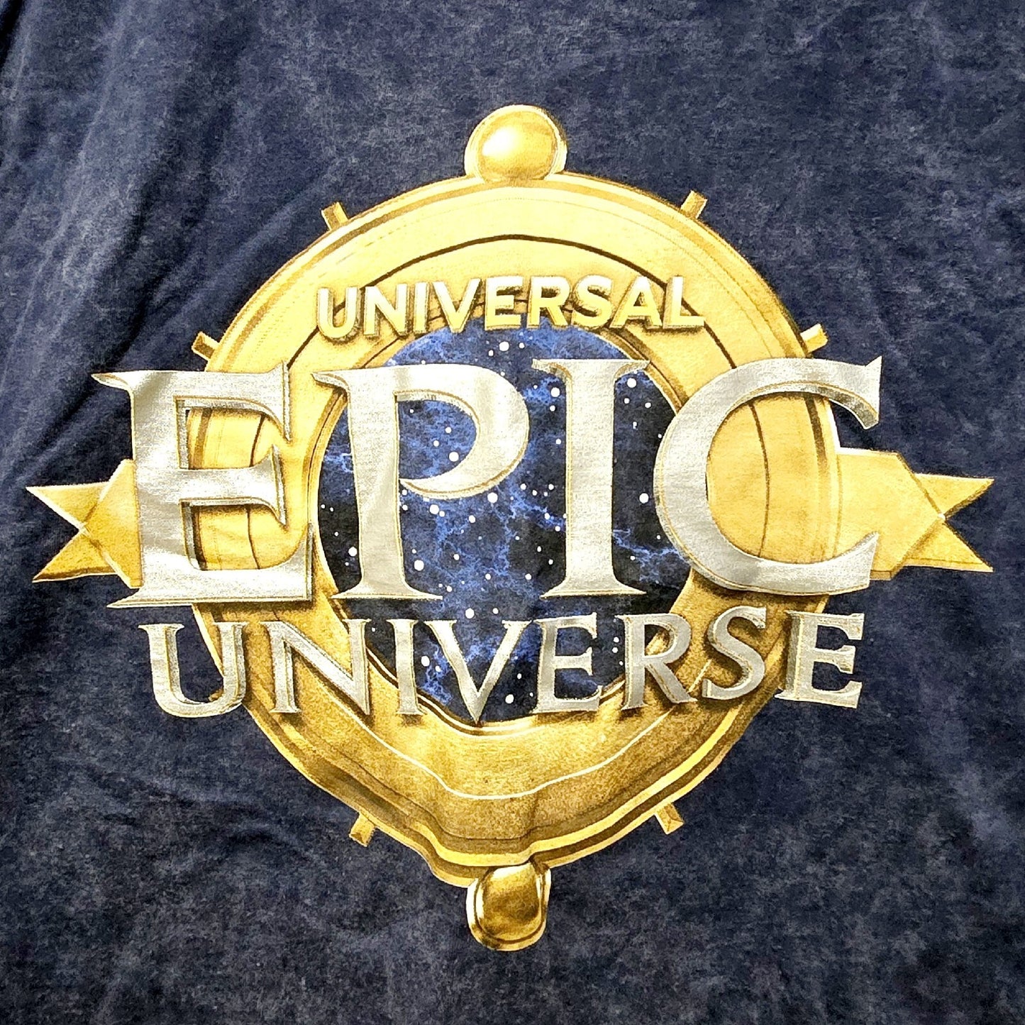 LARGE 2024 Universal Studios EPIC Universe Navy Blue Shirt Size L NEW Orlando FL
