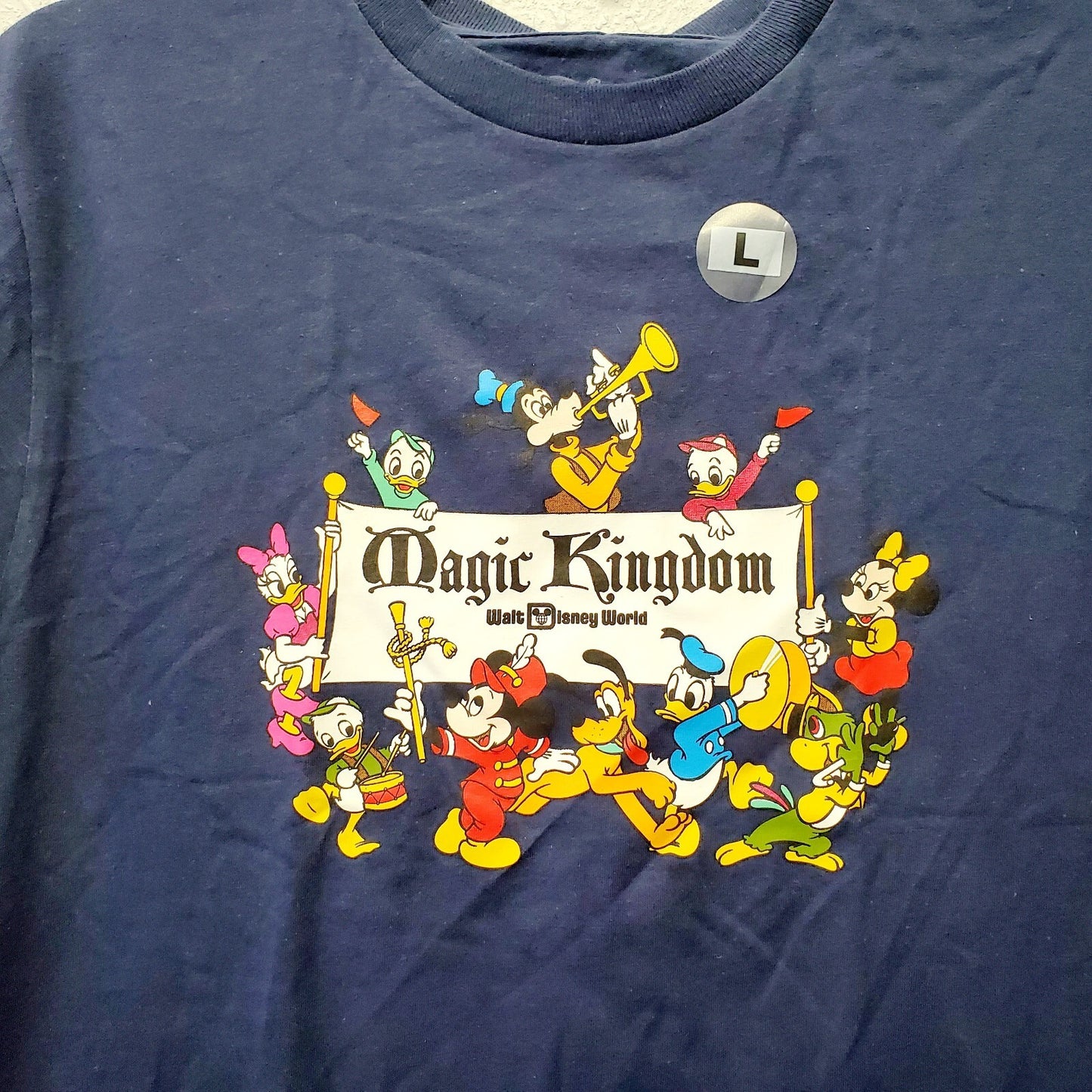 Kids Large Disney Parks Vans T-Shirt 50th Anniversary Magic Kingdom Mickey Blue