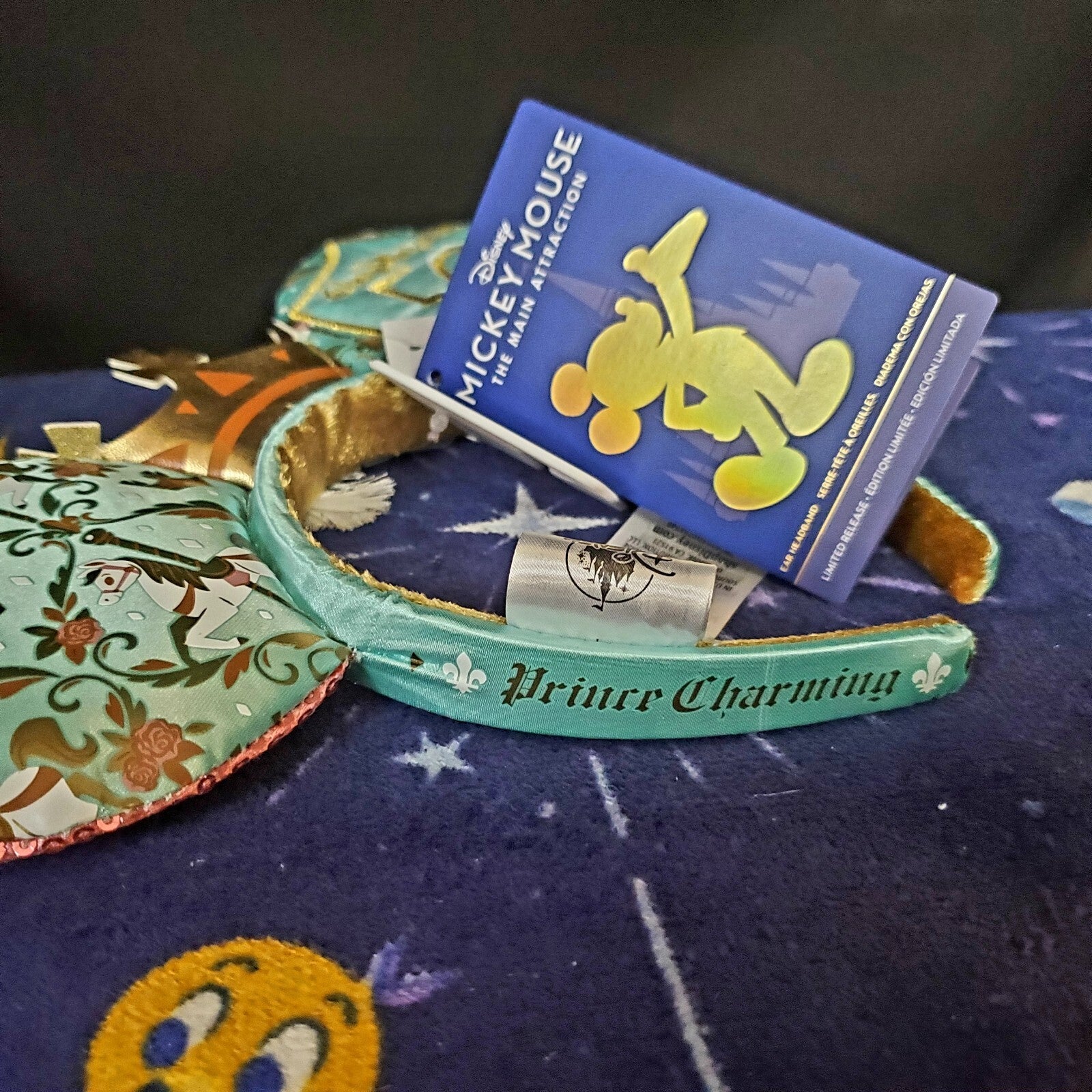 Disney Parks 50th Main Attraction Prince Charming Carrousel Mickey Ears Headband