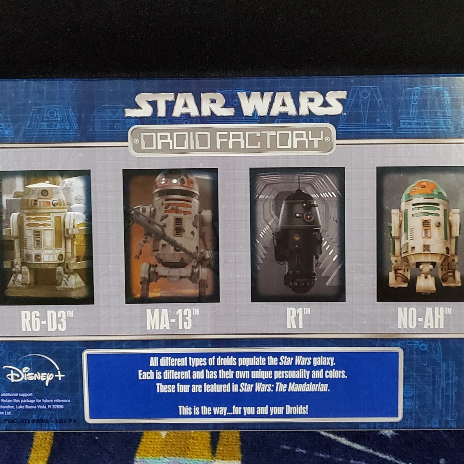Disney Parks Droid Factory Set 4 Mandalorian Droids R6-D3, MA-13, R1, & NO-AH
