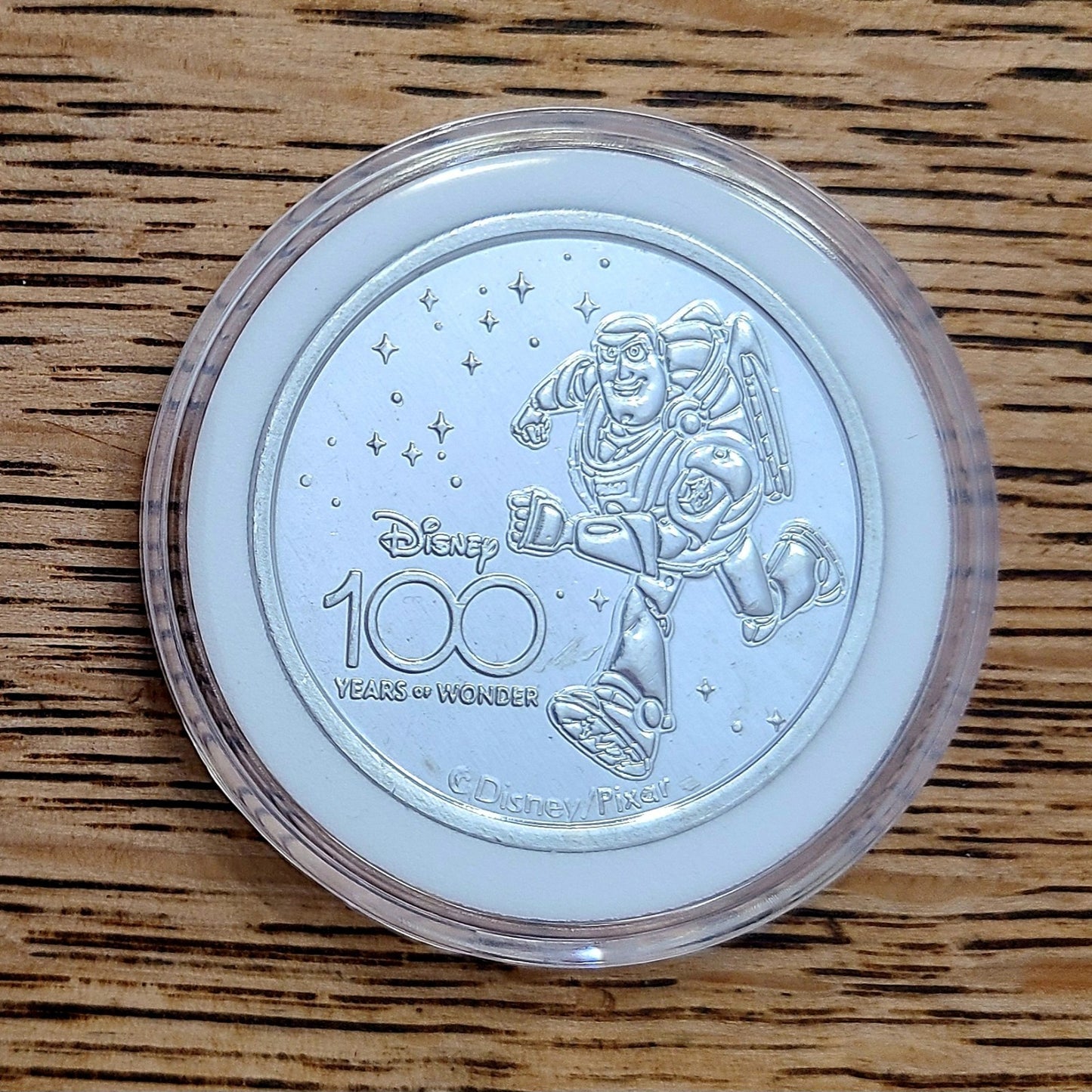 *Buzz Lightyear Coin* Disney Park 100 Years Silver Metal Medallion Toy Story NEW