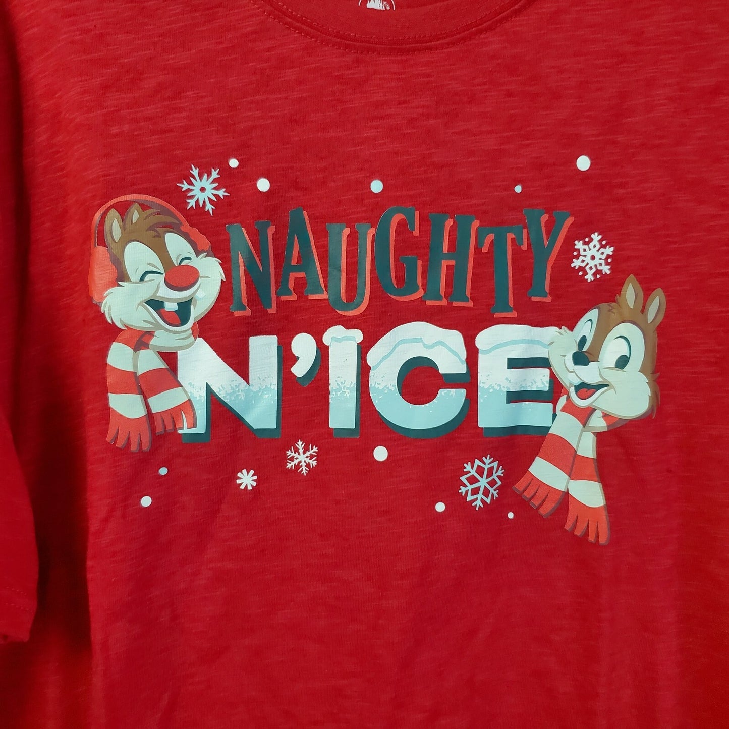 XXL Chip & Dale Naughty N'Ice Nice 2021 Christmas Holiday Disney Parks T-Shirt