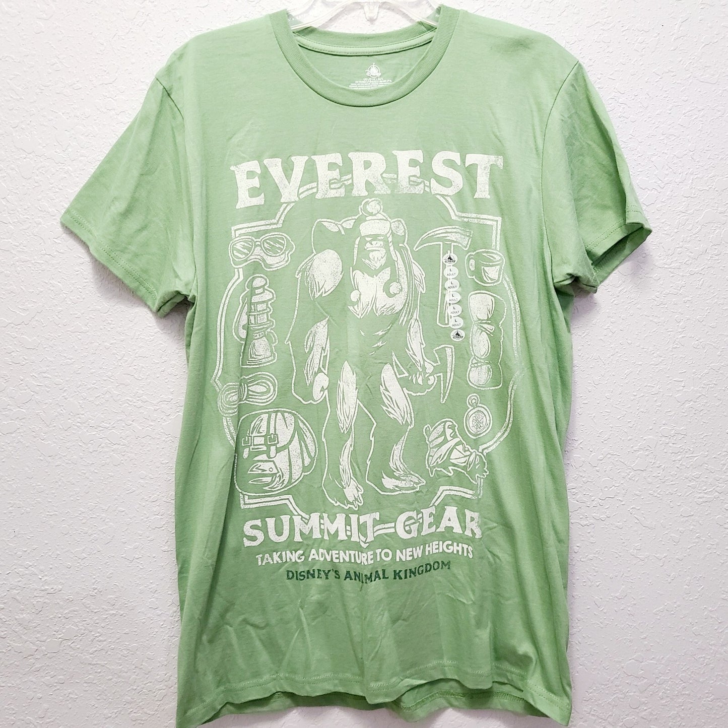 LARGE Disney Park Everest Animal Kingdom Everest Summit Gear Green T Shirt Adult
