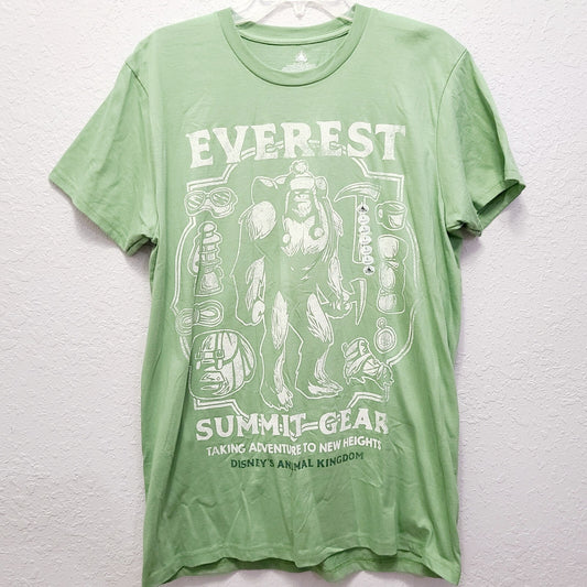 LARGE Disney Park Everest Animal Kingdom Everest Summit Gear Green T Shirt Adult