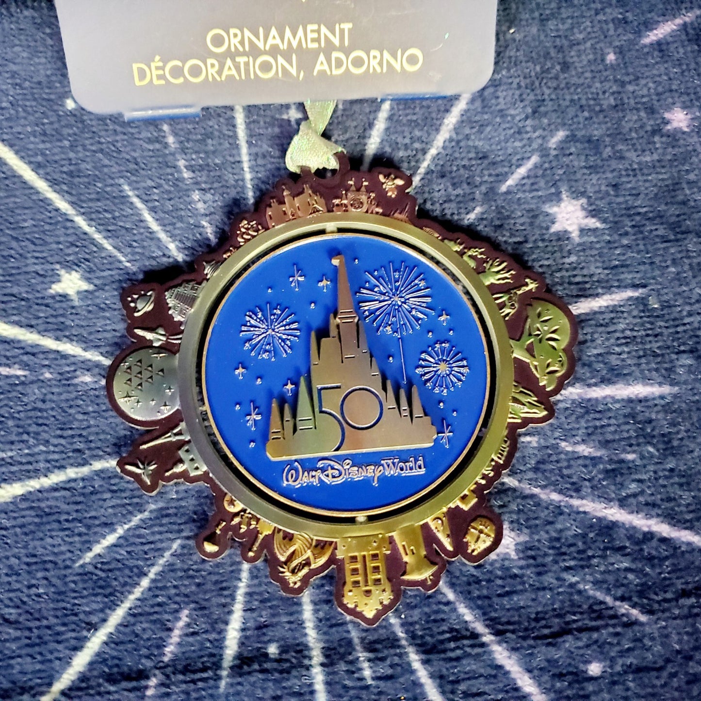 2023 Disney World 50th Anniversary 4 Parks Mickey Spinner Grand Finale Ornament