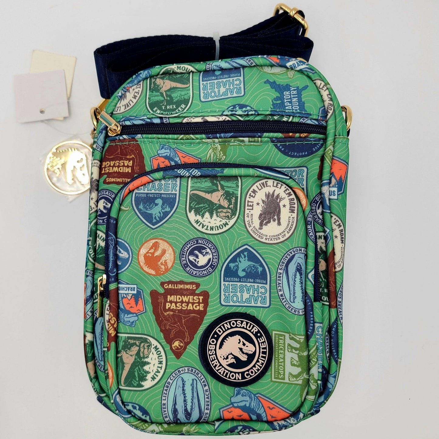 NEW Universal Studios Jurassic World Park Crossbody AOP Dinosaur Observation Bag