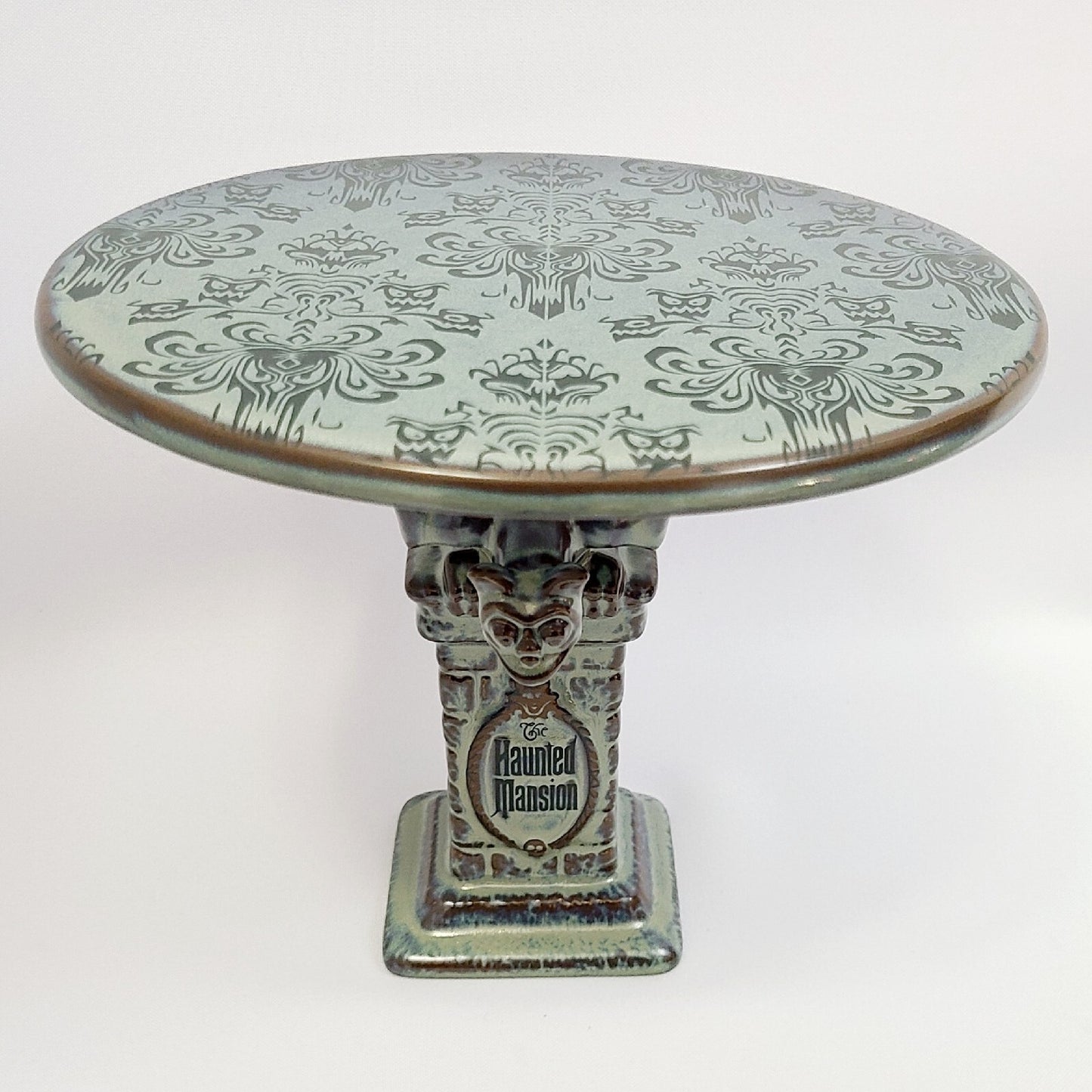 NEW Disney Parks The Haunted Mansion Gargoyle Wallpaper Porcelain Cake Stand