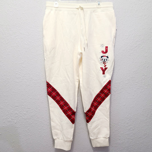 LARGE Disney World Parks Christmas Mickey Jogger Sweatpants 2021 JOY Snowflake