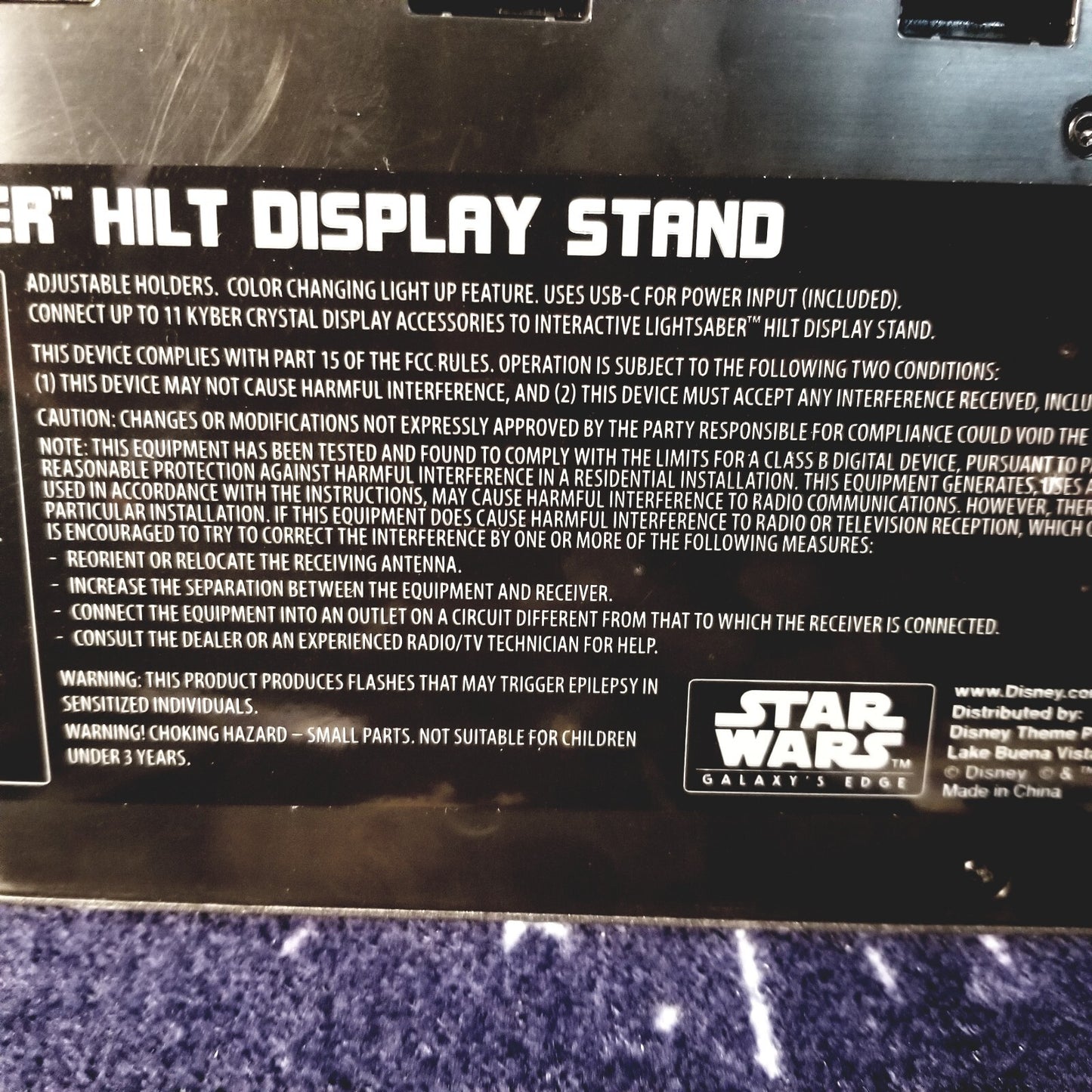 Disney Parks Star Wars Galaxys Edge Interactive Color Change Display Hilt Stand