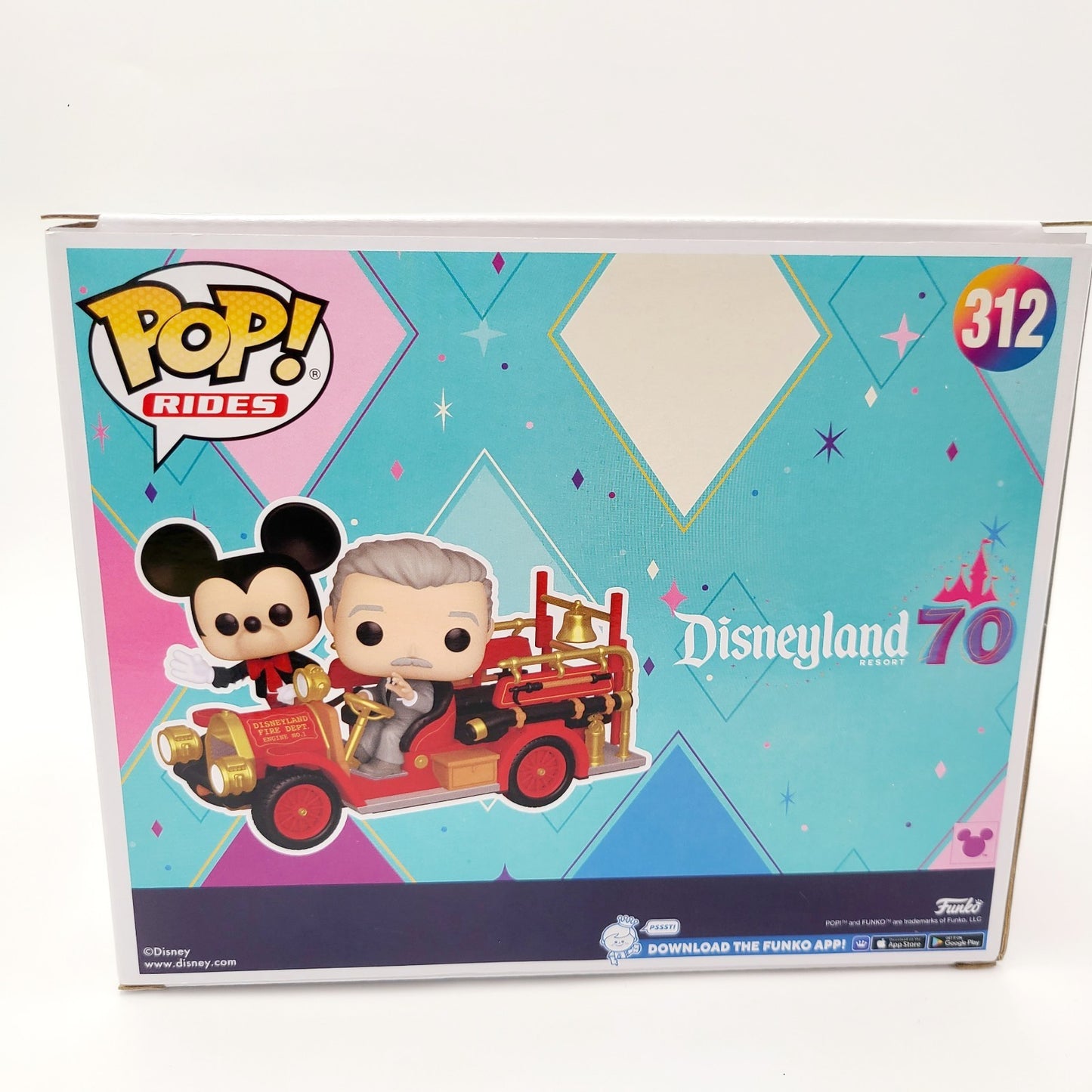 Disneyland Parks 70th Anniversary Funko Pop Mickey Mouse & Walt On Fire Engine