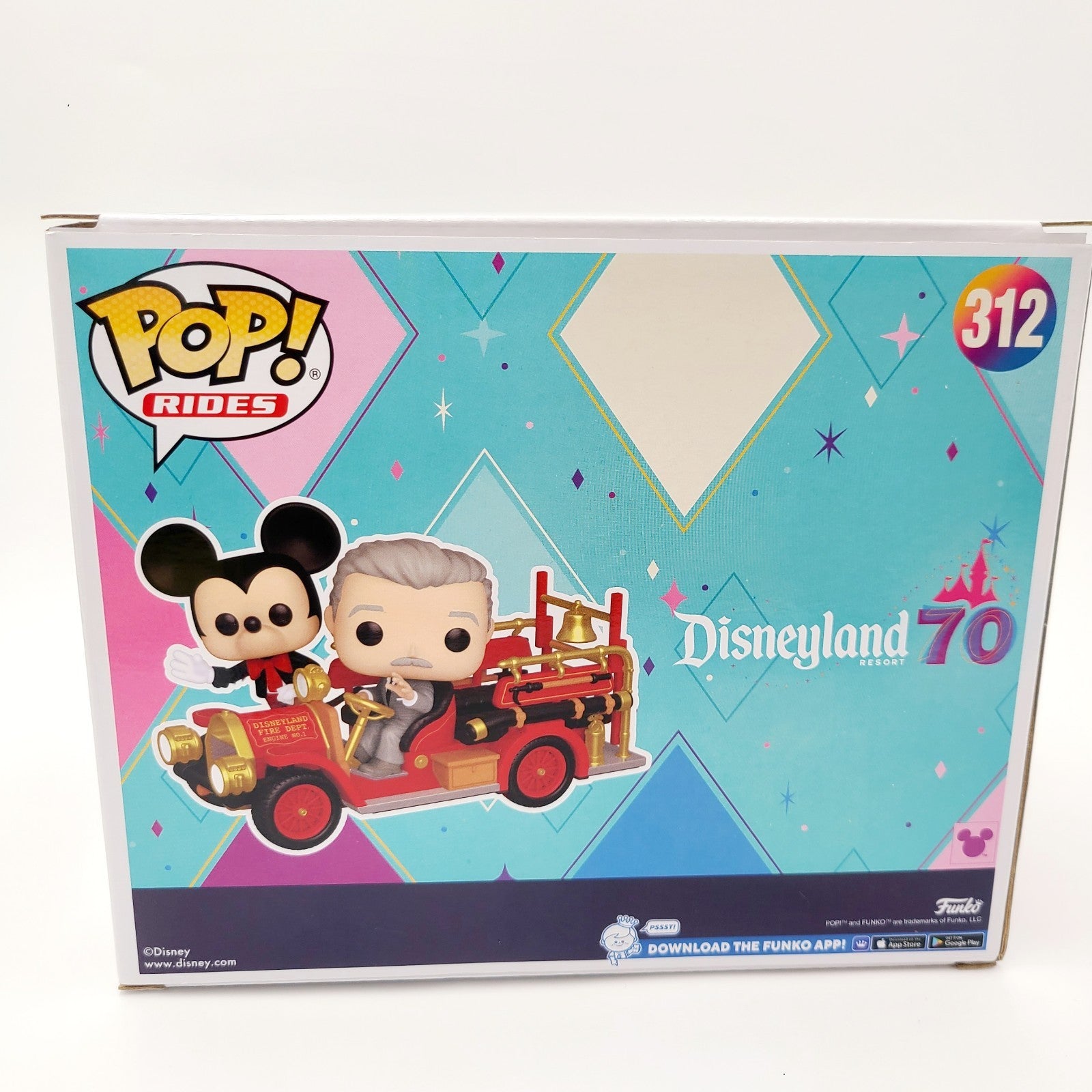 Disneyland Parks 70th Anniversary Funko Pop Mickey Mouse & Walt On Fire Engine