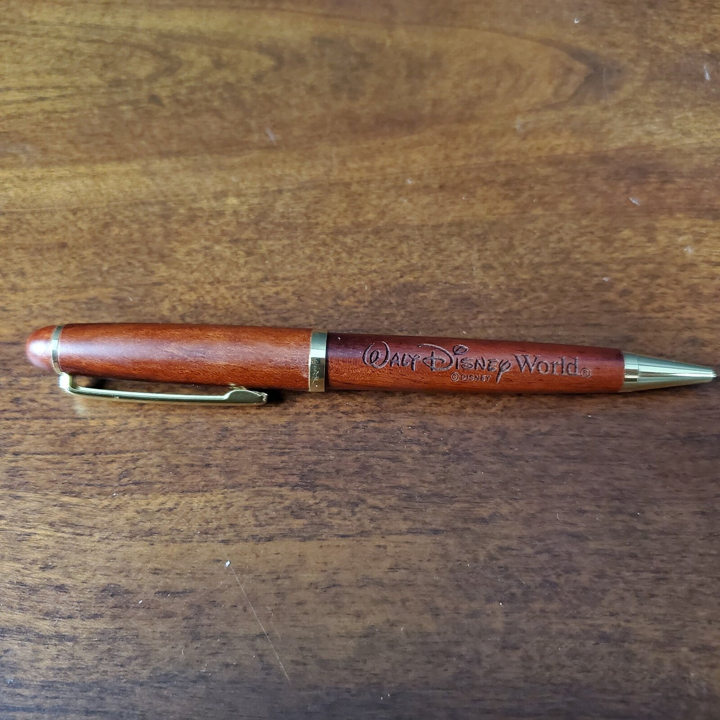 Walt Disney World Parks Rosewood Wooden Pen by Arribas NEW 5.75" long Great Gift