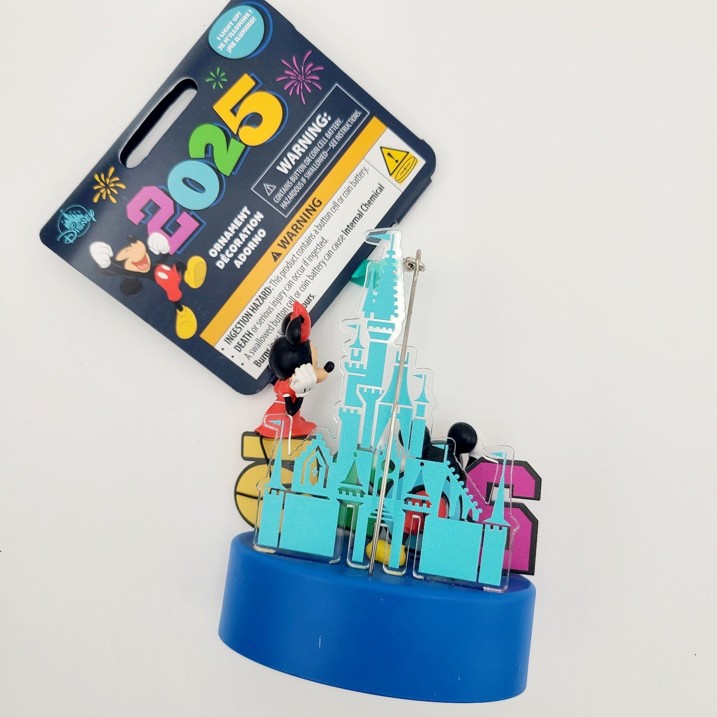 Walt Disney World Parks 2025 Mickey Minnie Mouse Castle Light-Up Ornament NEW