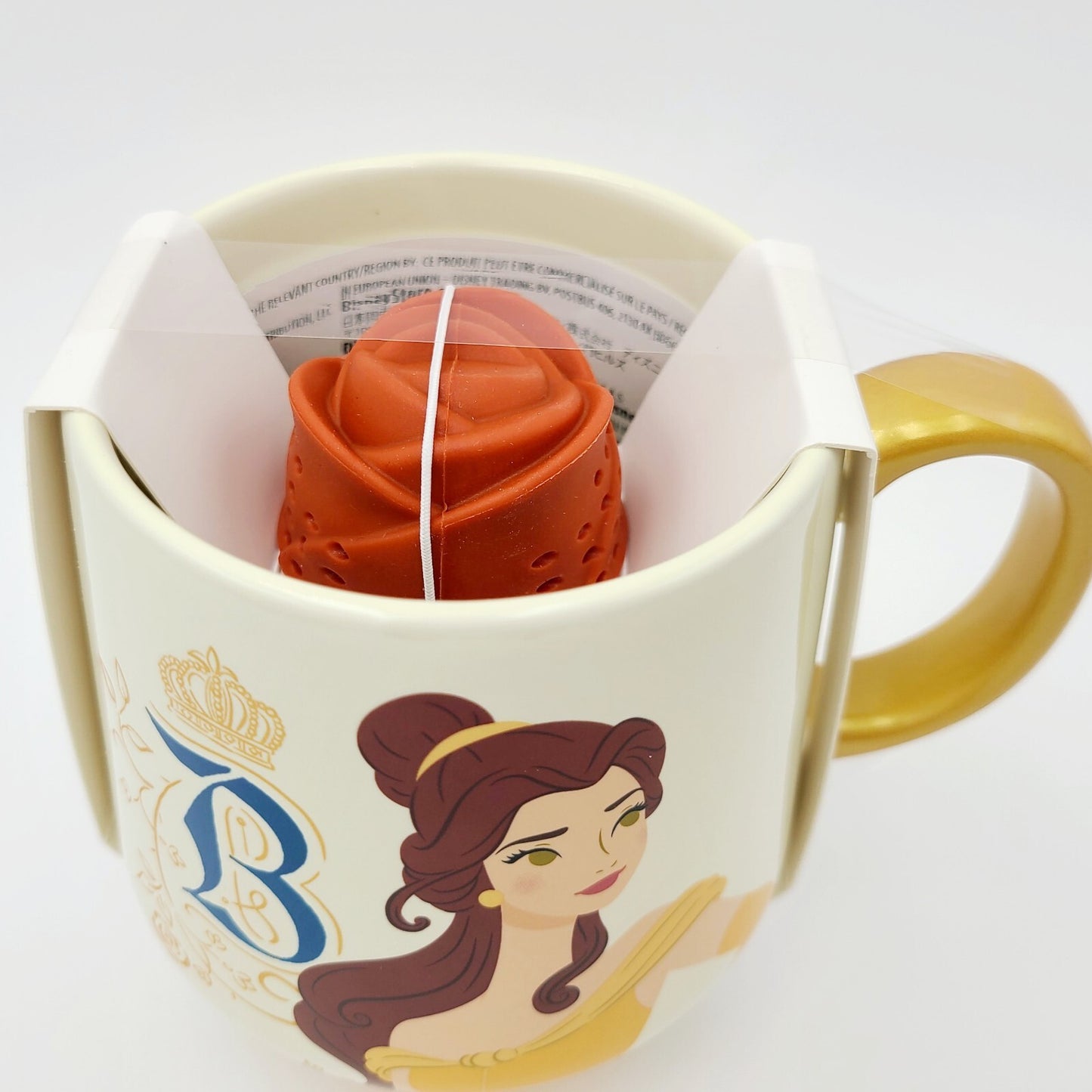 2024 Disney Parks Belle Ceramic Mug 15 Oz and Tea Infuser Set NEW