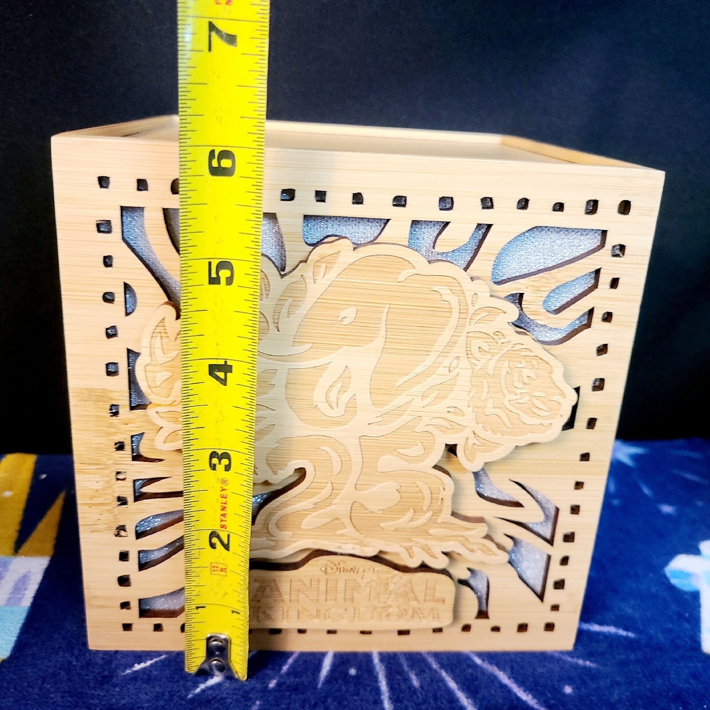 NEW 2023 Disney Parks Animal Kingdom 25th Anniversary Wood Light Up Cube Box