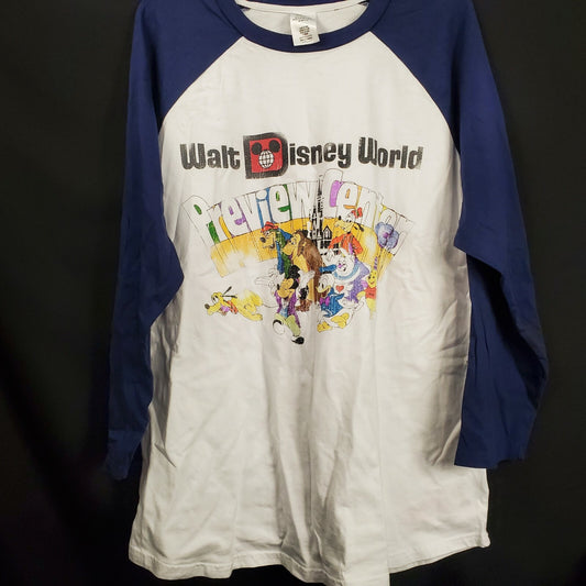 LARGE 2021 Walt Disney World Vault Collection Preview Center Raglan Shirt Adult