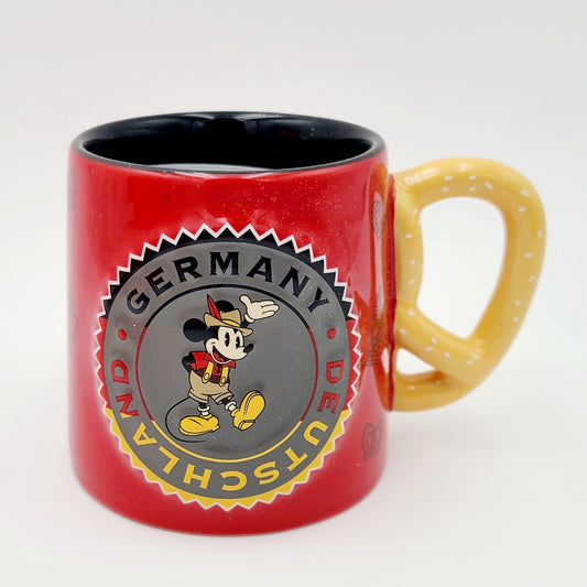 NEW 2024 Disney Parks EPCOT Germany Mickey Mouse Ceramic Coffee Red Mug Showcase