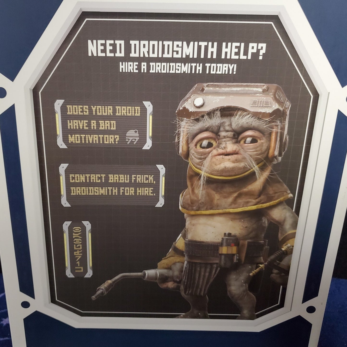 2022 Disney Star Wars Galaxy’s Edge Droid Depot Babu Frik Interactive Droidsmith