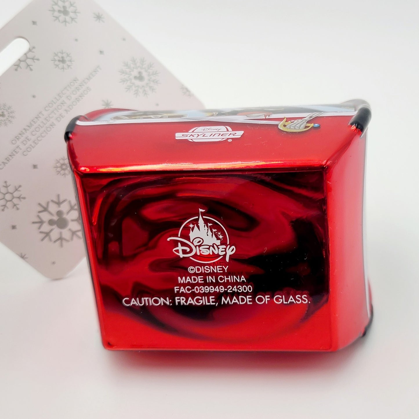 NEW Disney Parks Skyliner Pirates of the Caribbean Glass Red Christmas Ornament