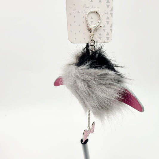 NEW Disney Parks Fuzzy Pom Pom Bag Charm Key Chain Keychain Eeyore Winnie Pooh