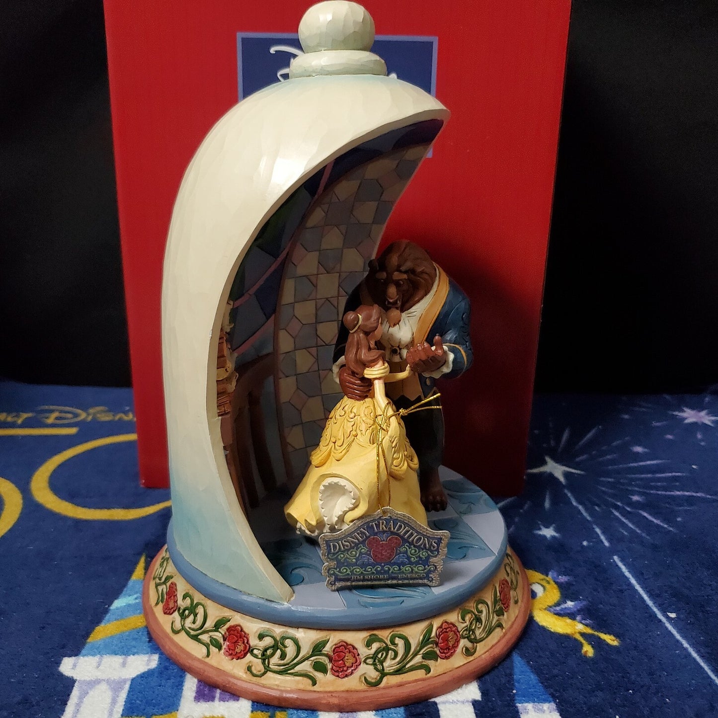 Disney Park Jim Shore 2021 Beauty & Beast 30th Belle Rose Dome Figurine 6008995