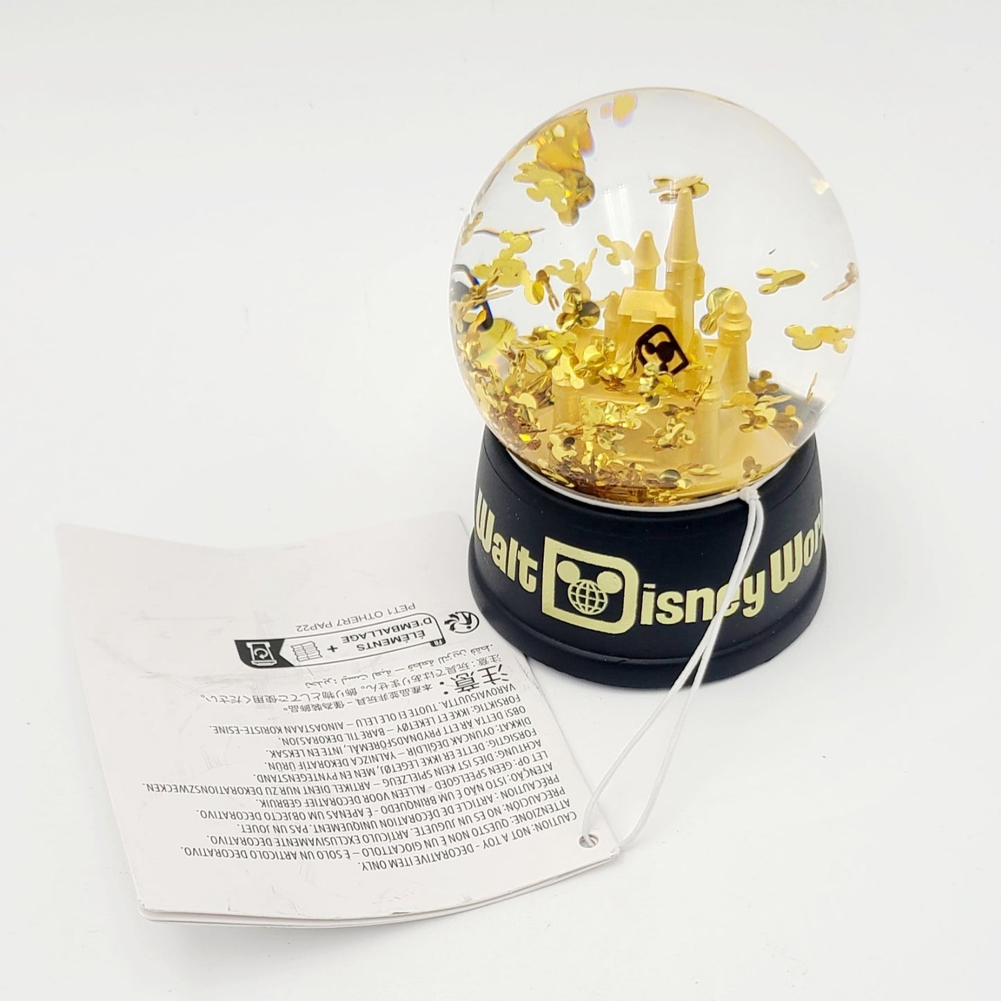 Walt Disney World Parks Cinderella Gold Castle Mickey Glitter MINI Water Globe
