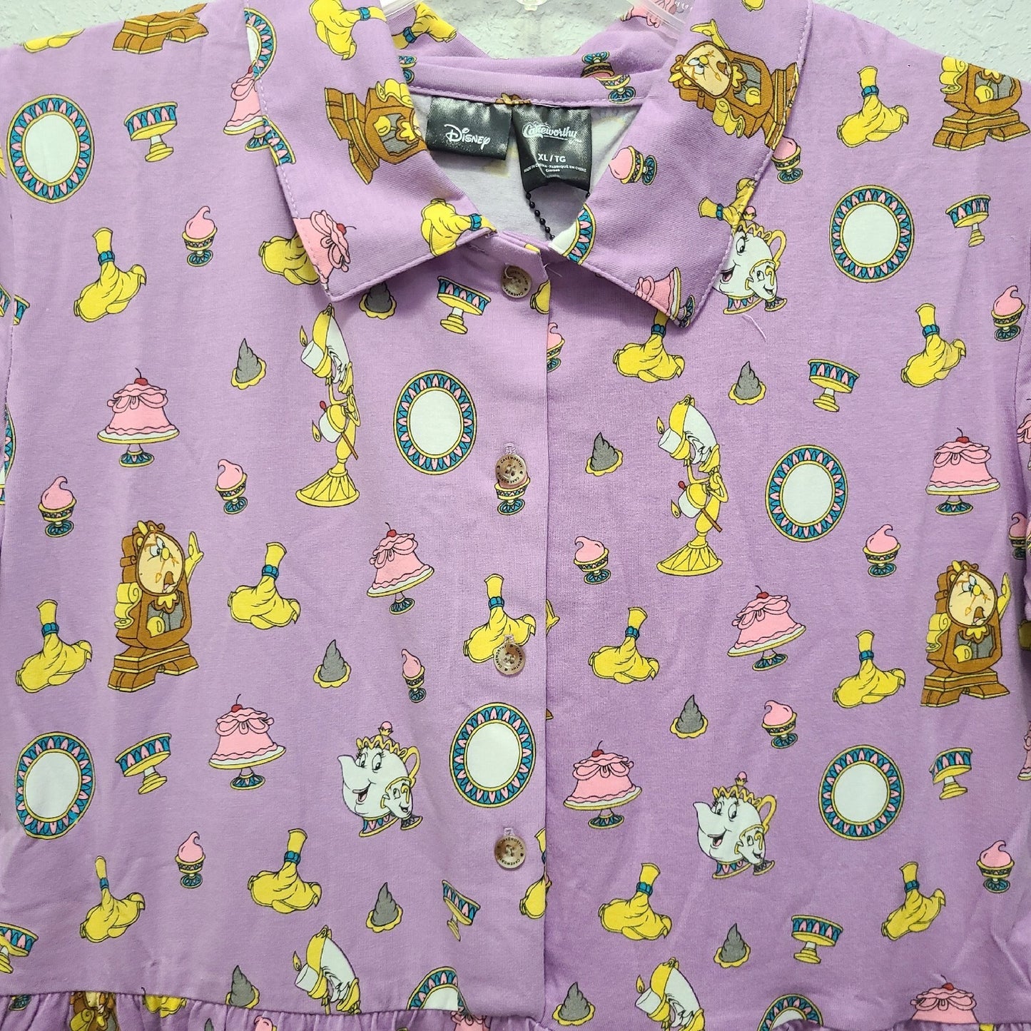 XL Disney Shop Cakeworthy Beauty & the Beast Be Our Guest Purple Dress Lumiere