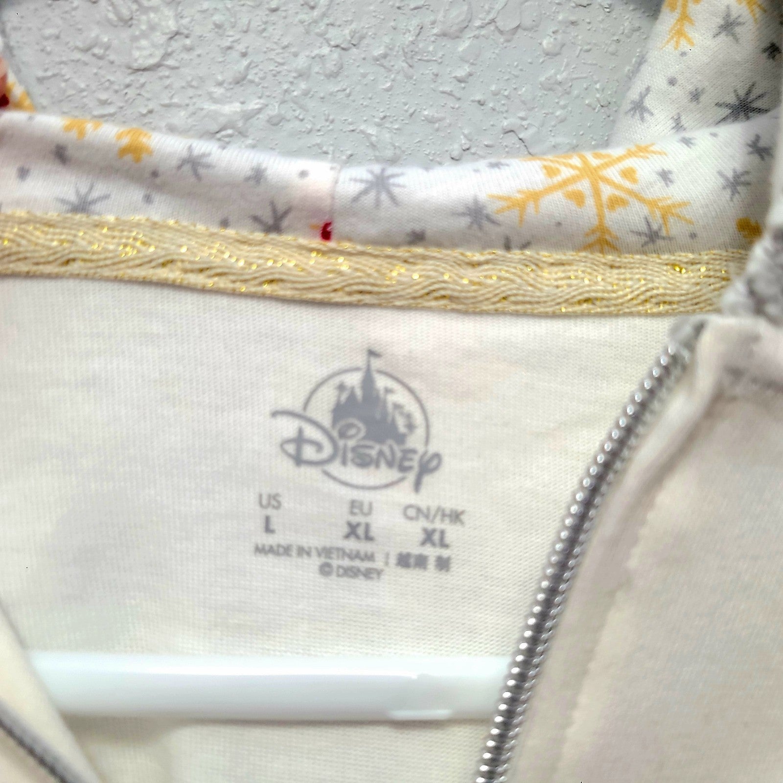 LARGE Disney Park Holiday Zip Up Hoodie Mickey Minnie Mouse Christmas RARE HTF