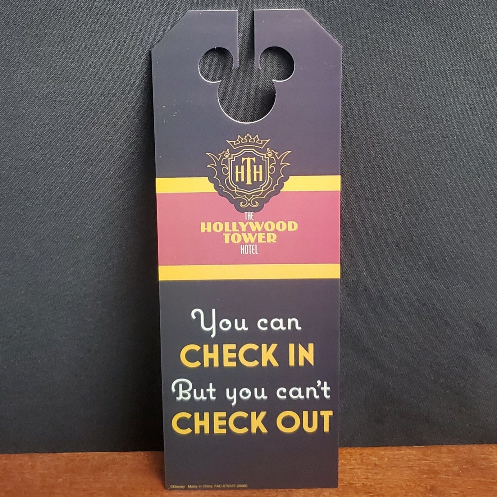 Disney Parks Door Hanger Hollywood Studios Tower of Terror DROP IN IF YOU DARE