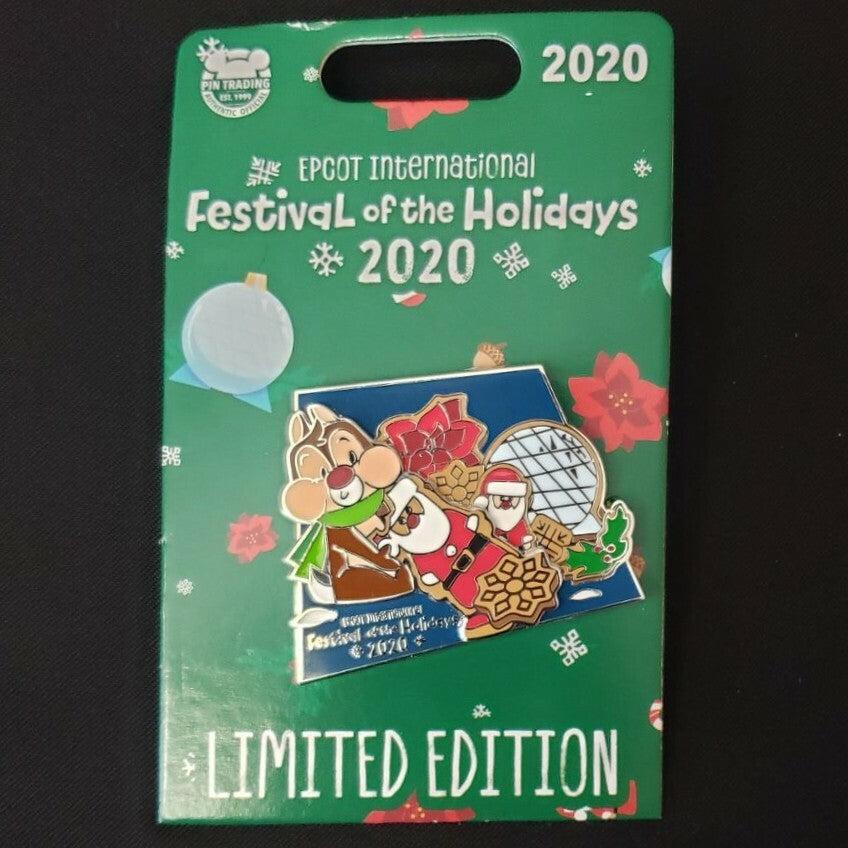 Disney Parks 2020 EPCOT Festival Of The Holidays Chip & Dale PIN Santa LE 1500