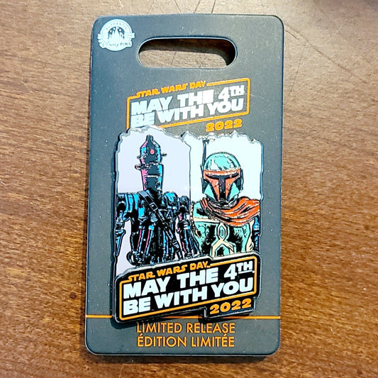 Disney Parks Star Wars May The 4th Be With You 2022 Pin Boba Fett IG-88 New LR