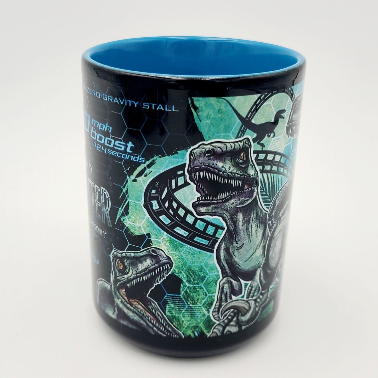Universal Studios Jurassic World VelociCoaster Orlando Coffee Cup Mug Dinosaur
