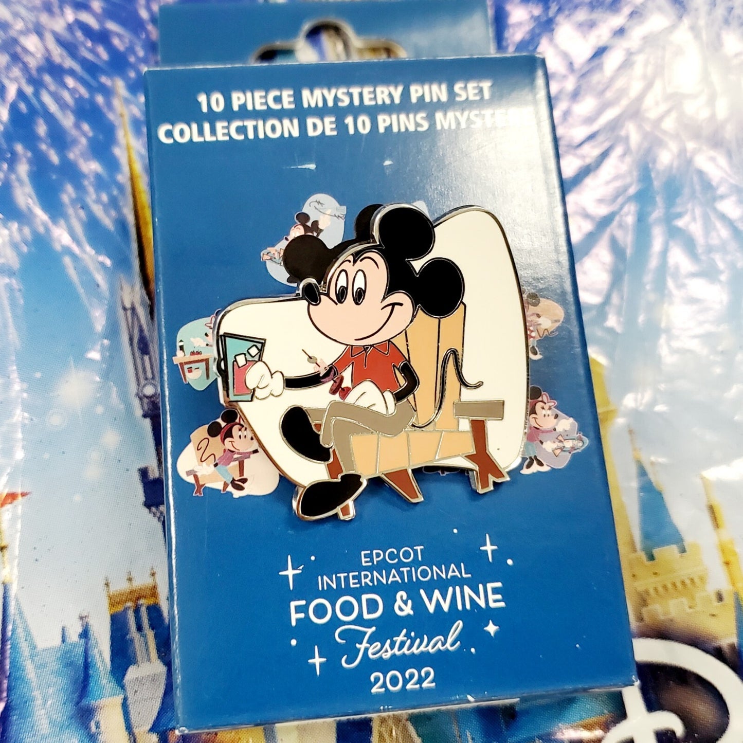 *4 Pin Set* 2022 Disney Parks Epcot Food & Wine Mystery Mickey & Minnie Mouse