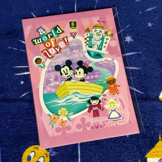 Disney Parks John Coulter Mickey Minnie Small World A World Of Love Postcard