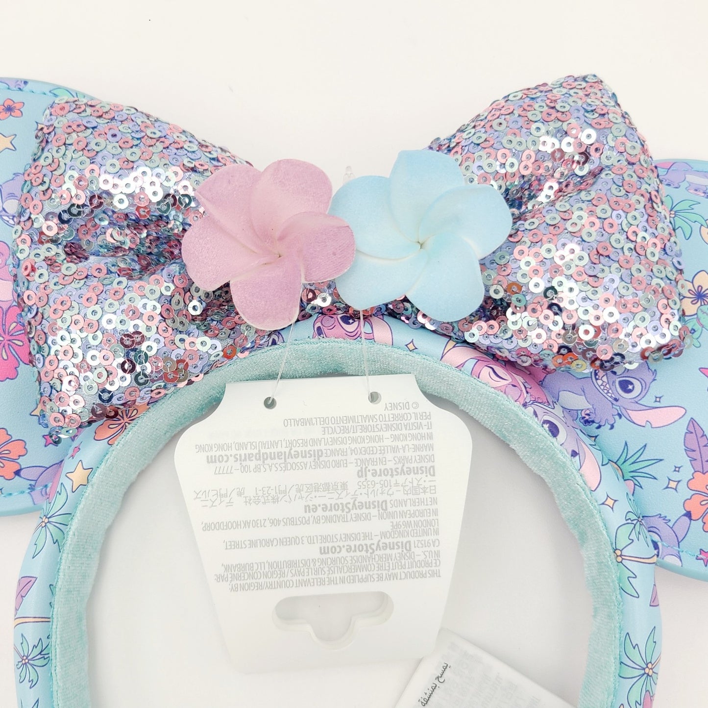 2026 Disney Parks Stitch & Angel Hibiscus Spring Minnie Ear Headband Ears New