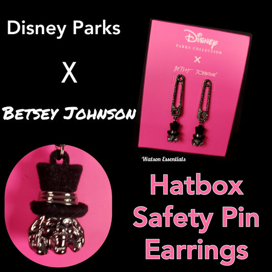 Disney Parks Haunted Mansion Hatbox Ghost Safety Pins Earrings By Betsey Johnson
