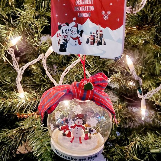 Disney Parks 2021 Christmas You Make Me Melt Minnie Snowman Daisy Globe Ornament