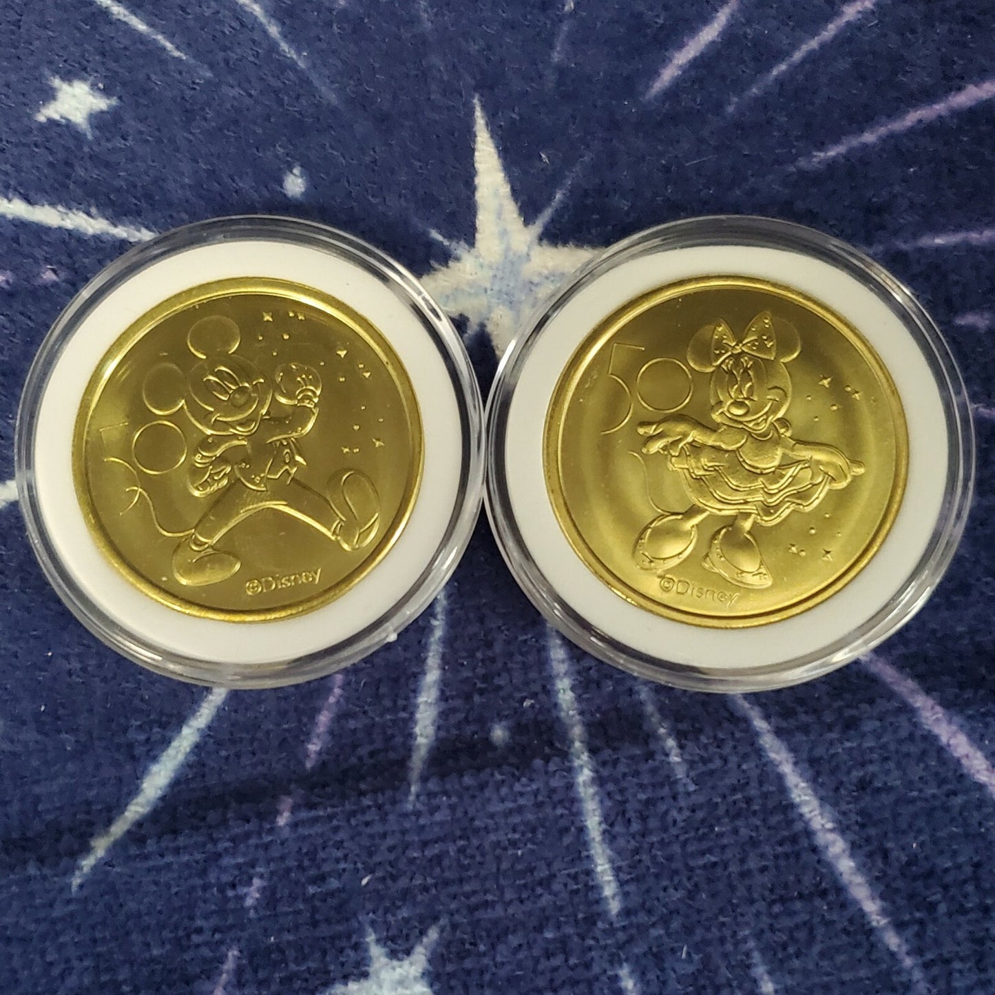 *Mickey & Minnie* Disney World Park 50th Anniversary 1.5" Commemorative Coin Set
