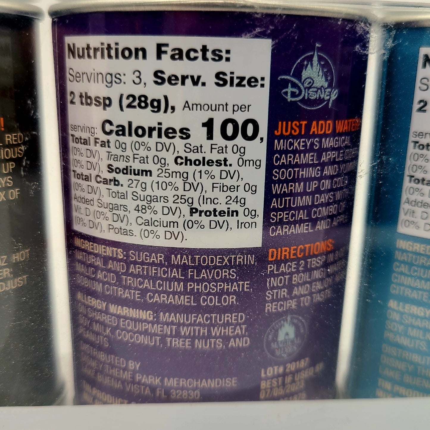 EXPIRED Disney Parks Halloween Apple Cider Drink Mix Spiced, Caramel, Red Mickey