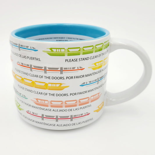 Disney Parks Monorail Please Stand Clear Of The Doors Ceramic Coffee Cup Mug Red