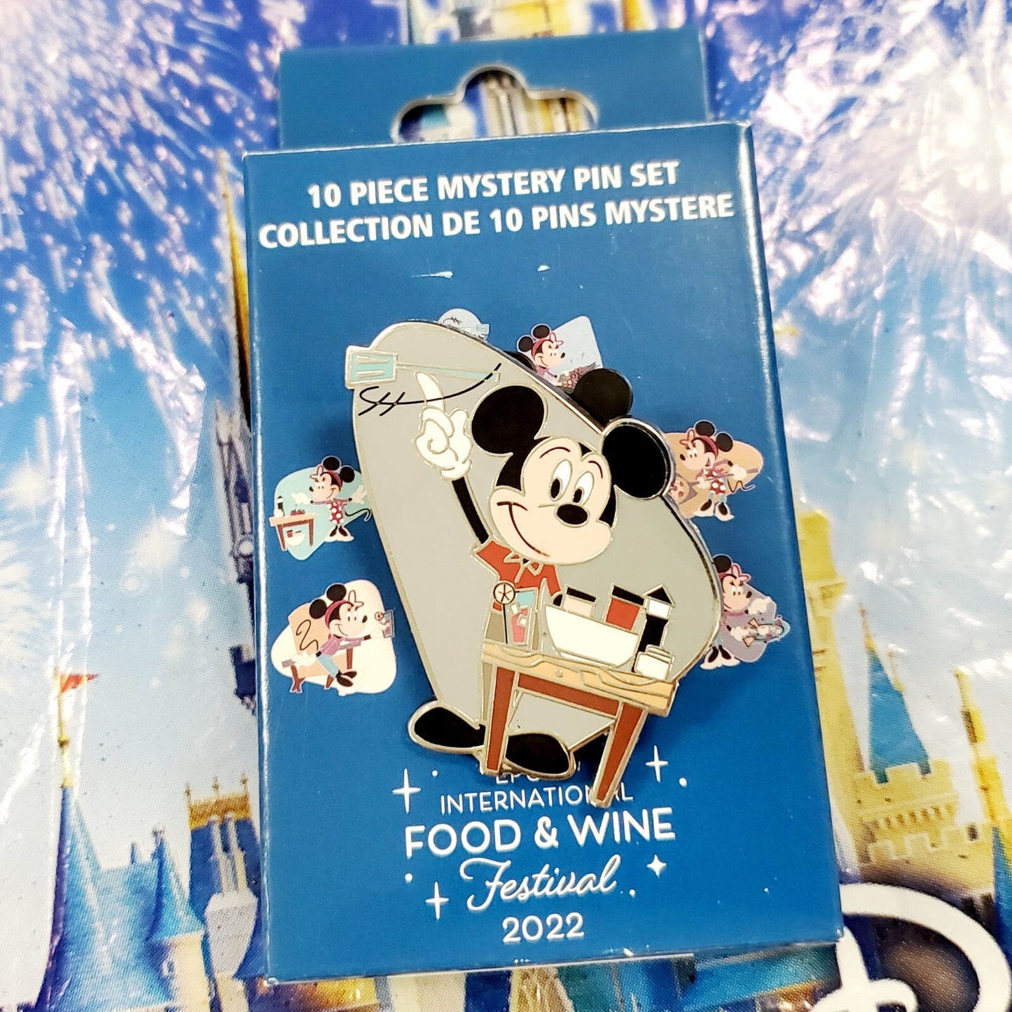 *4 Pin Set* 2022 Disney Parks Epcot Food & Wine Mystery Mickey & Minnie Mouse