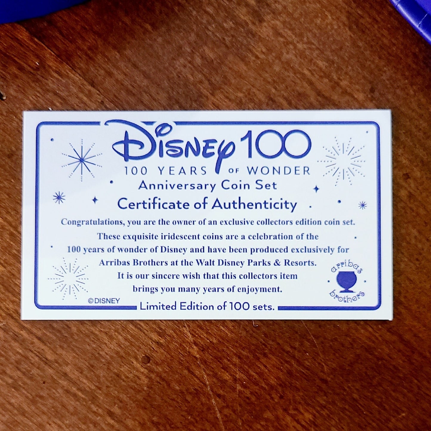 2023 Disney Parks 100 Years Arribas Brothers Glass 5 Coin Set & Holder Mickey