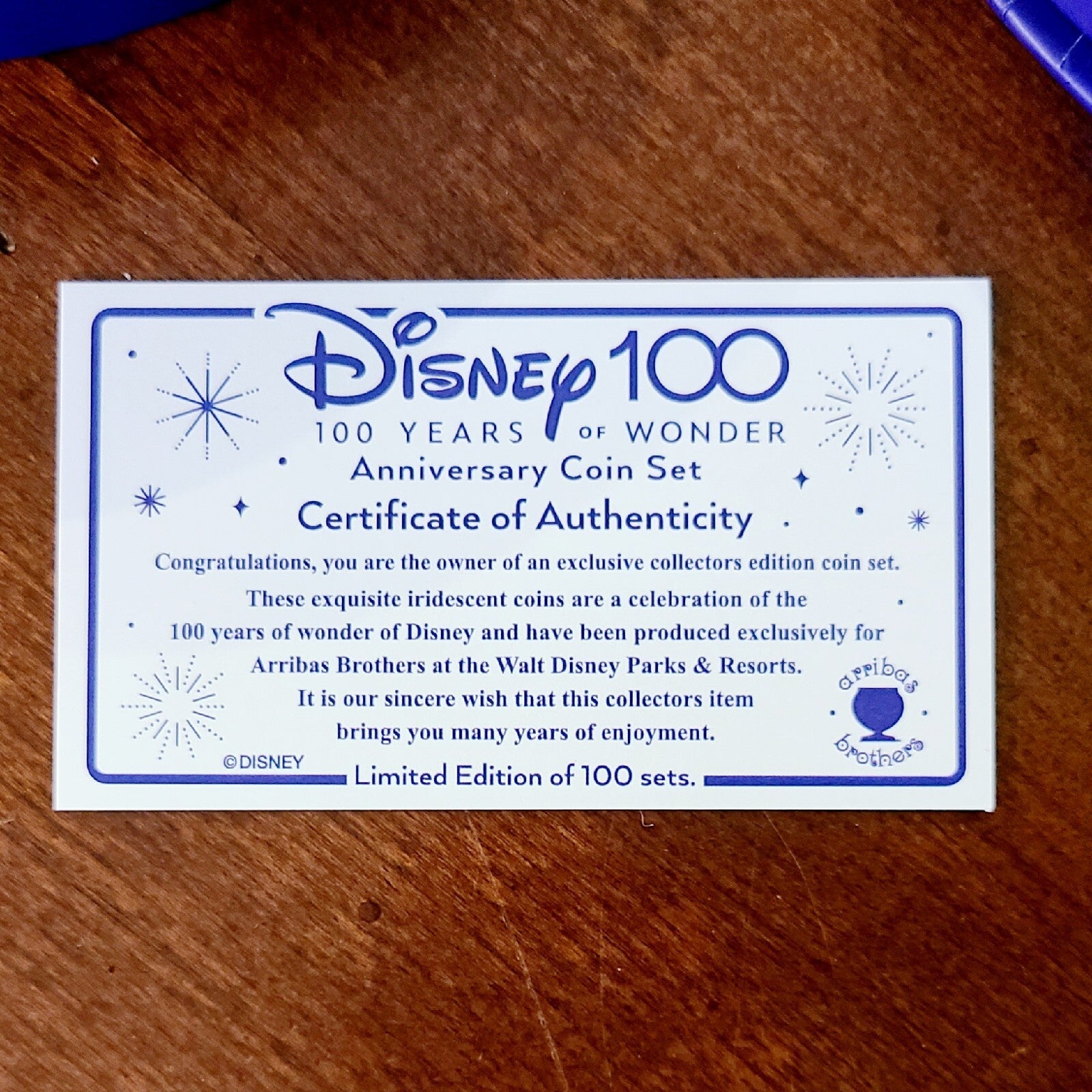 2023 Disney Parks 100 Years Arribas Brothers Glass 5 Coin Set & Holder Mickey