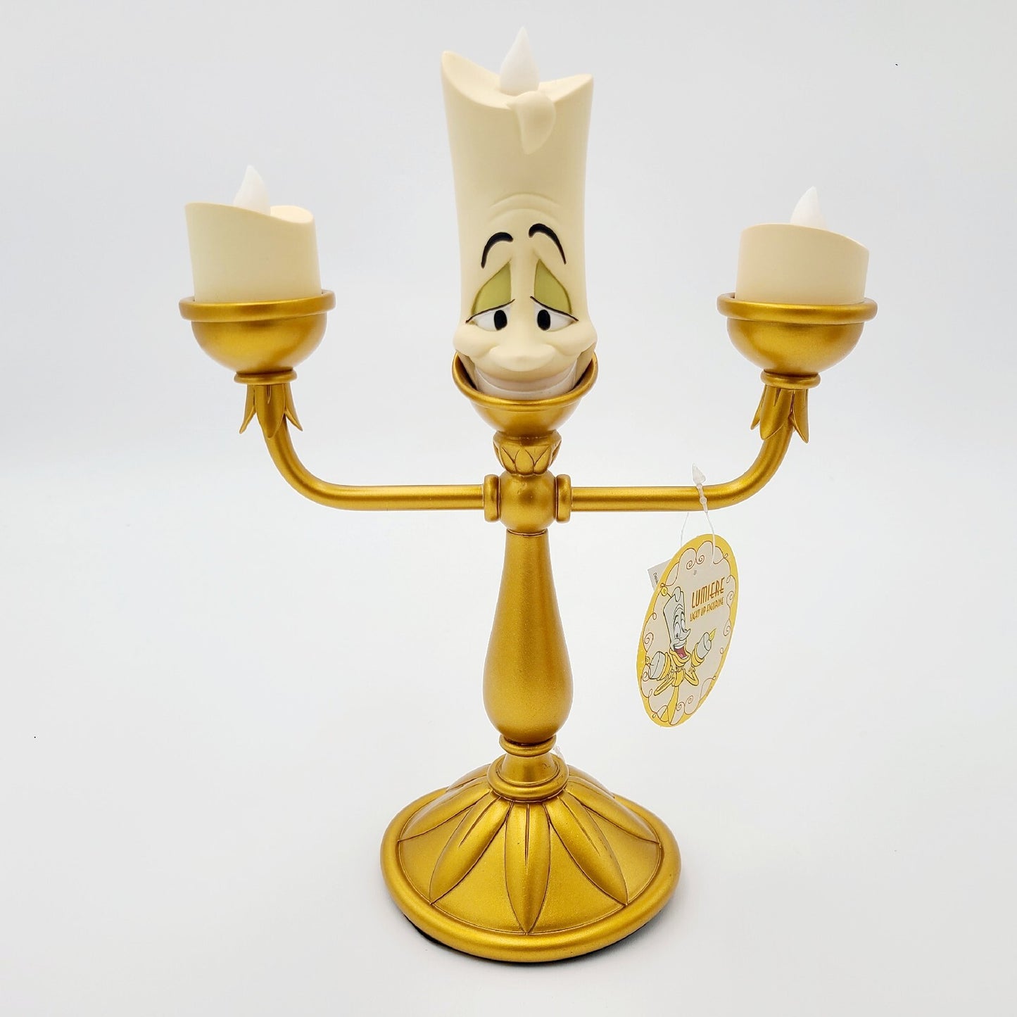NEW Disney Parks Beauty & The Beast Cogsworth Clock Lumiere Light Up Figure Set