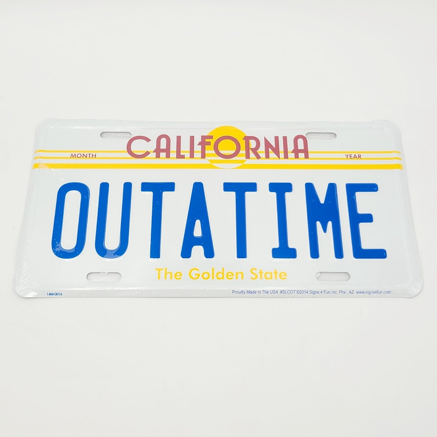 NEW Back to the Future "OUTATIME" License Plate Universal Studios Orlando BTTF