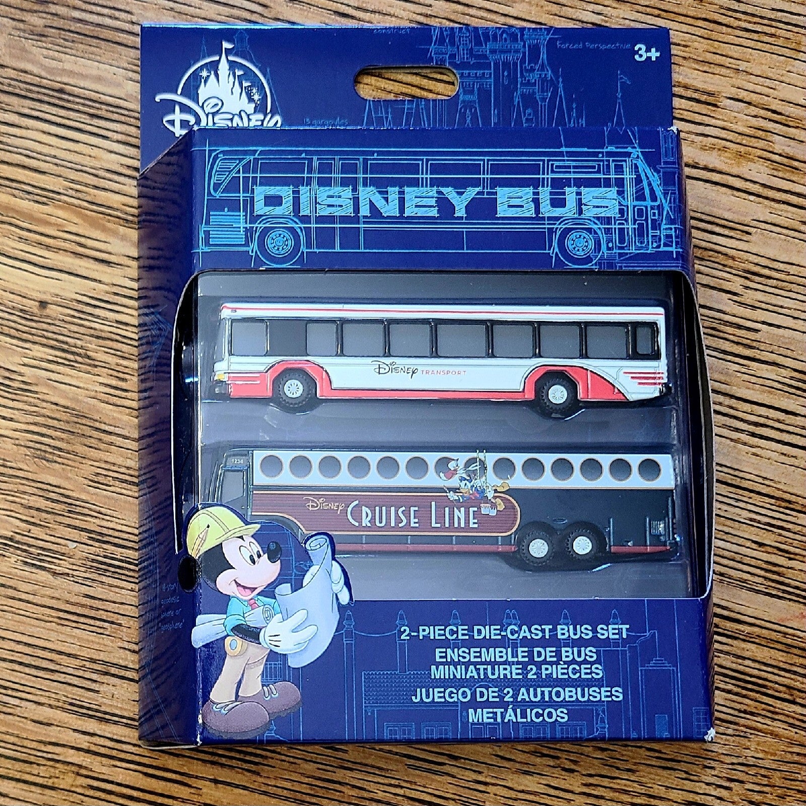NEW 2024 Disney Parks Diecast Bus 2 Pack Set Buses Transport Cruise Line