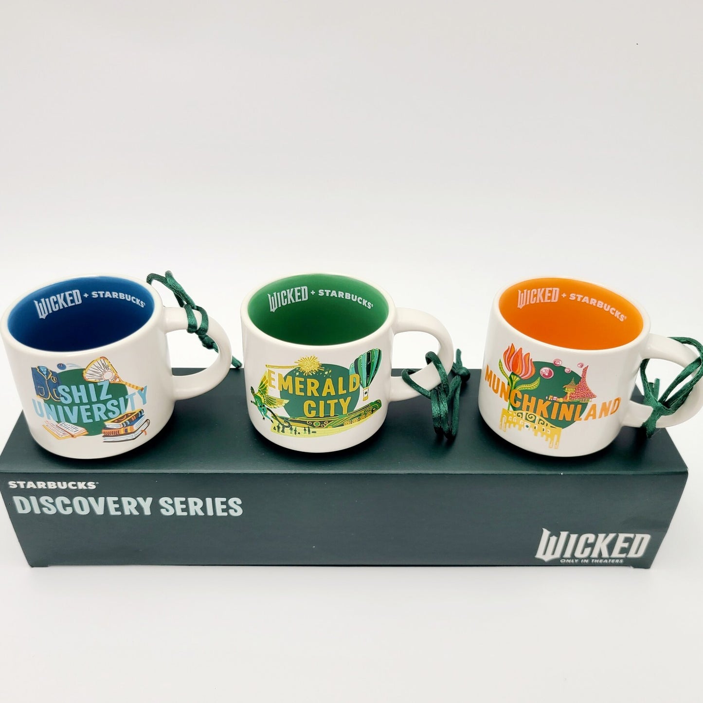 *Set of 3 Wicked ORNAMENT Mug* 2024 Universal Studios Starbucks Discovery Series