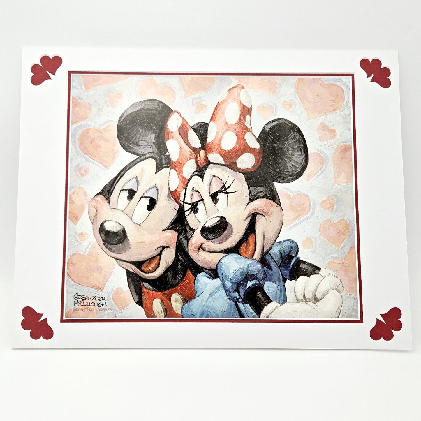 *SIGNED* Disney Parks “MM+MN=LOVE” Matted Print by Greg McCullough Mickey Minnie